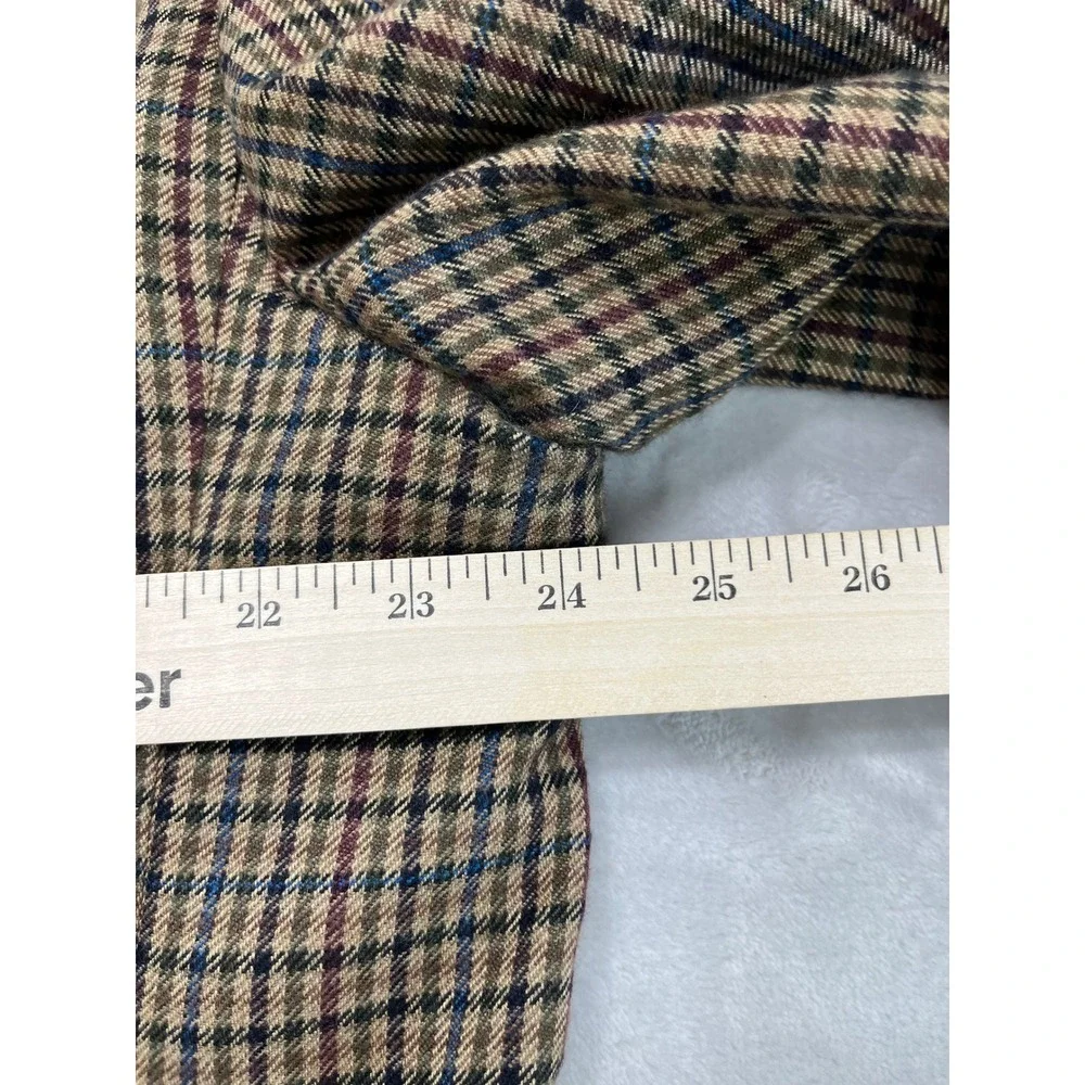 Chester Barrie Blazer Mens 46L Brown Cashmere Glen Plaid Sport Coat England